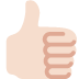 Thumbs up sign (light skin tone) 👍🏻