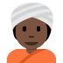 Person wearing turban (dark skin tone) 👳🏿